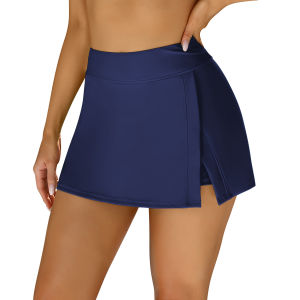 CHARMO Swim Skirts Women Tummy Control Split Swimsuit Skirt Built in Swim Shorts High Waist Bathing Suit Bottoms