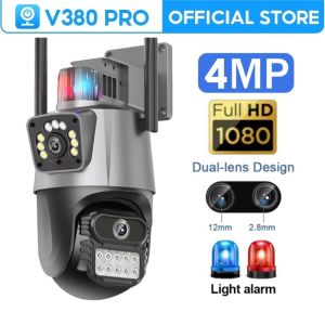 V380 PRO Dual Lens outdoor cctv camera wifi connect to cellphone IP security cameras waterproof 360 wireless support Night vision model full color motion detection PTZ control cameras two way audio