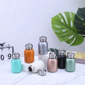 REOPYG Simple Mini Vacuum Thermos Cup Stainless Steel Lifting Ring Insulated Water Bottle Portable Non-Slip Travel Water Bottle Tea