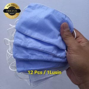 PERLUSIN Masker Kain Kombinasi - Masker Busa Tali Karet - Masker Proyek Industri