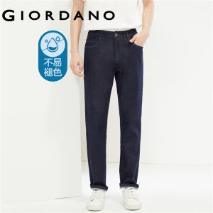 GIORDANO Men Jeans Lightweight Mid Rise Print Denim Jeans Colorfast Multi-Pocket Simple Fashion Casual Denim Pants 18114610