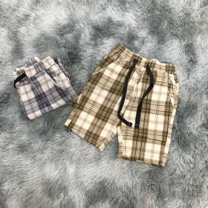 กางเกงขาสั้นเด็กผู้ชาย กางเกงขาสั้นลายสก็อตเด็กผู้ชาย