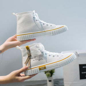 Sepatu Wanita Sneaker Kasual High Top Simple Kanvas Import 003
