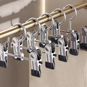 ORIGE HOUSE 30pcs 360° Rotatable Clothes Drying Hanger Double Clip Windproof Pants Hanger Hat Storage Non-Slip Storage Clips Wardrobe Storage