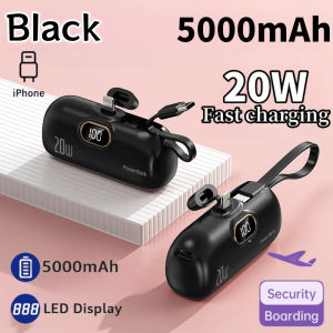 【SG SELLER】5000mAh Mini with Phone Holder Capsule for IP & Android