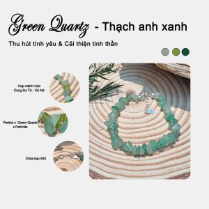 Vòng Tay Handmade Đá Thạch Anh Xanh Hợp Mệnh Mộc Hỏa - May Mắn Tài Lộc Cân Bằng Cảm Xúc Giảm Căng Thẳng -Bluegems