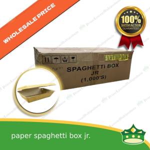 [1000 pcs] paper spaghetti jr. box kraft brown for take-outs and delivery of meals ulam rice toppings appetizers kanin at ulam balot sa karton laminated inside no leak sauce