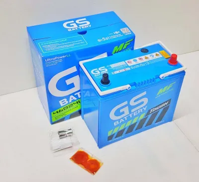 GS 46B24L 12V.45Ah แบตเตอรี่รถยนต์ : ซีวิค วีออส อัลติส ยาริส มาสด้า2 (เบนซิน) สวิฟท์ สินค้าใหม่พร้อมใช้งานทันที