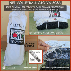 Jaring Net Voli 100% Original GTO Kualitas Terbaik Standar Resmi Dengan Tali Sling Baja Tebal
