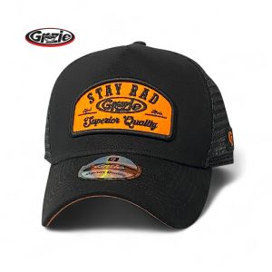 GNZIE Topi Trucker STAY RAD Pria Wanita Premium Quality Original dengan Desain Orange dan Hitam
