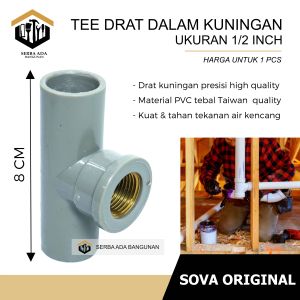 Tee Drat Dalam (TDD) 1/2 inch - Drat Kuningan - High Quality