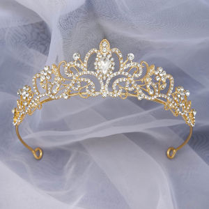 Baroque Crystal Kids Crowns Princess Tiara for Wedding Pageant Party Prom Birthday Graduation Luxurious Queen Headpiece Bridal Hair Accessory