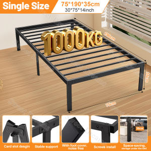 Metal Bed Frame Suspended Iron Bed Frame High load-bearing Bedroom Bed Frame Single/Double/Queen/King Bed Sturdy Steel Bed Frame Home Used