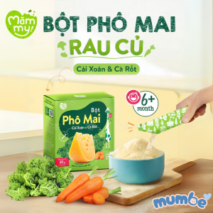 Phô Mai Tách Muối Mămmy Bổ Sung Rau Củ Dạng Bột Rắc Cháo Cơm Nui Cho Bé Ăn Dặm Hộp 10 Gói 3g