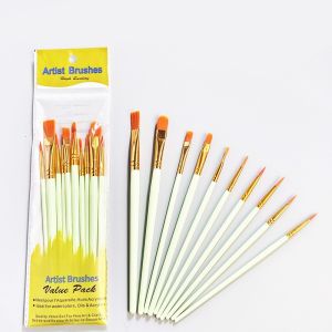 10 Pcs - Set Kuas Lukis - Painting Brush - Nilon Cat Air - Akrilik - Face - Paper - MultiFungsi