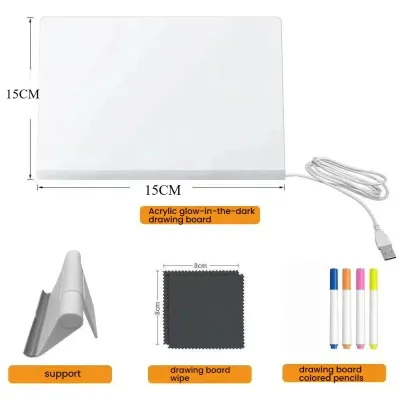 Acrylic Erasable Writing DIY Toy USB Charging LED Luminous Drawing Board Magical Lightboard