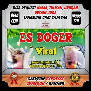 Spanduk Banner Es Doger Viral Kekinian Terbaru / Banner Minuman Es Doger Seger Viral Berkualitas