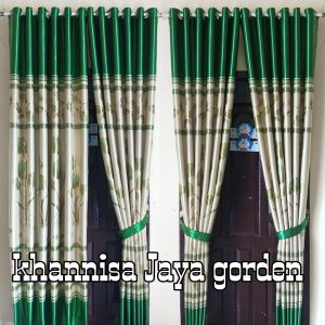 Tirai gorden minimalis jendela pintu hordeng smokring 12 ring motif tulip print mas terbaru