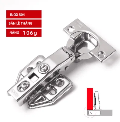 Bản lề thủy lực giảm chấn inox 304 cao cấp chống rỉ sét hiệu Hamered [ Dùng cho các loại tủ đặt biệt những nơi độ ẩm cao ]