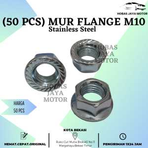 (50 Pcs) MUR FLANGE M10 flange nut STAINLESS STEEL