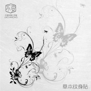 Butterfly flower tattoo stickers female waterproof long-lasting herbal semi-permanent high-grade clavicle ins arm flower arm 2024