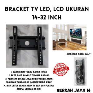 BRACKET TV LCD 14 19 21 24 27 29 32 TERMURAH LED PLASMA HARGA PROMO DISKON TERLARIS BREKET BRAKET BRIKET MAXX STARFISH SIKKU BARANG BERKUALITAS BAHAN BESI TEBAL