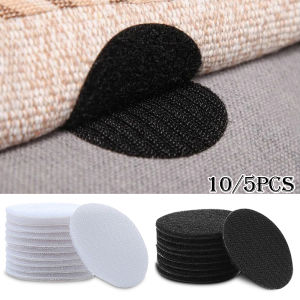 5/10Pairs Strong Non-Slip Reusable Self-adhesive Fixing Dots Stickers/Bed Sheet Sofa Fix Fastener Tape/Non-marking Fixed Stickers For Mat Carpet
