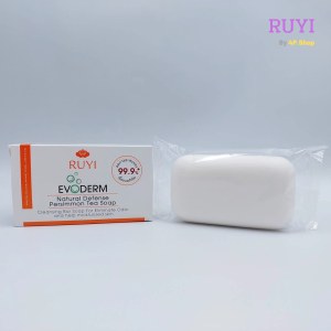 RUYI สบู่ก้อนทำความสะอาดผิวหน้าและผิวกาย ฟองนุ่ม หอมธรรมชาติ 120g - มี 2 สูตร (Persimmon Tea Morning Rose)