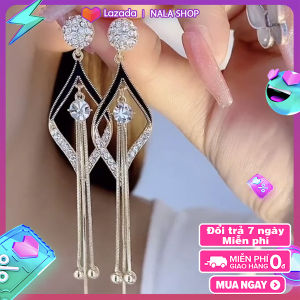 Bông tai dây rút tua rua kiểu dáng CZ67 S925 phong cách thanh lịch thích hợp đi học BSTKD - [NaLa Shop]