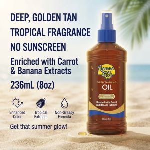 Banana Boat Deep Tanning Oil 236ml Outdoor Sun Tanning Spray Cocoa Butter Moisturizing Waterproof Glow