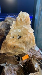 Bụi đá Thạch Anh vàng tinh thể tự nhiên cộng sinh Tourmaline năng lượng vũ trụ thiền định cực mạnh 811