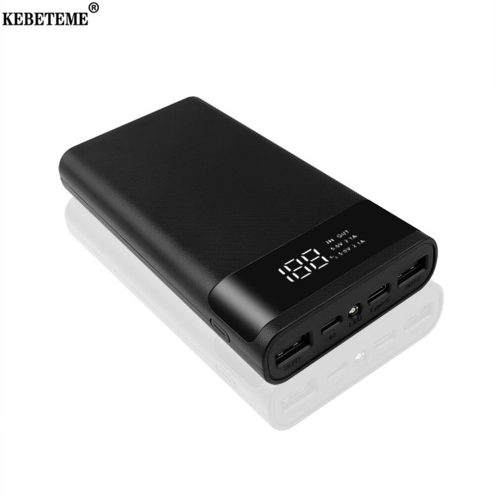 KEBETEME Dual USB Micro USB Type C 6x18650 Case 5V DIY 6x18650 Case ...