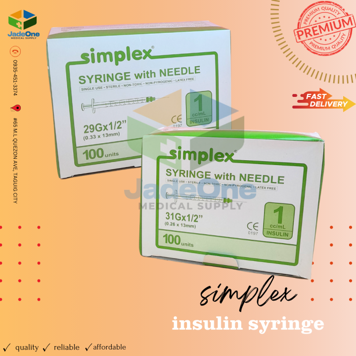 SIMPLEX Insulin Syringe 100s/box | Lazada PH