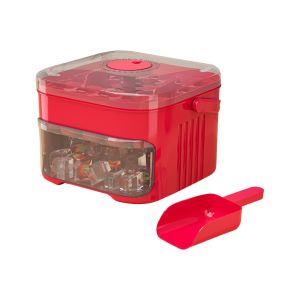 LONGB 50-Cube Ice Maker with Easy Press Cap with Easy-press Lid Large Capacity Household Ice Storage Ice Box Portable Food-grade Ice Block Mold for Refrigerator Storage