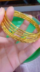 [ Premium Selection ] Vietnam Gold Filled Ancient Method Bracelet for Women Long-lasting Color Bohemian Plain Ring Bracelet Brass Imitation Bangle