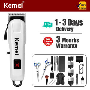 【COD/Original】Hair Clipper Original Razor Hair Cut Rechargeable Cordless LCD Monitor Barber Hair Clipper KM-809A