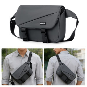 MENSPE Men Fashion Shoulder Bags Sling Chest Bag Cross Body Bags Messenger Bag Waterproof Cross Body Bag Large Capacity Sling Bags Simple Casual Sport Street Bag Student Teenager Bag
