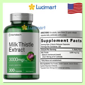 Viên uống thải độc gan Milk Thistle Extract 1000mg / 3000mg [Hàng Mỹ]
