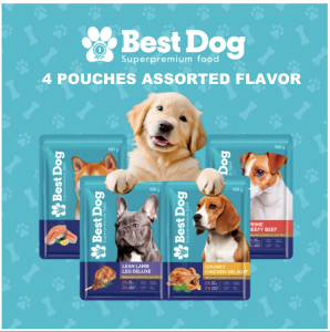 BB Best Dog Pouch Adult Puppy Wet Dog Food 100g (4 POUCHES ASSORTED FLAVOR)