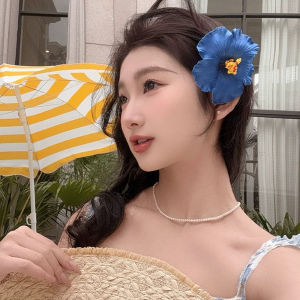 6Pcs Hawaiian Colorful Hibiscus Flower Hair Clip For Women Girls Bohemian Flower Side Bangs Clip BB Hair Clips Vacation Beach Parties Hair Accessories