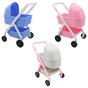 1/12 Doll House Baby Stroller Model Figurine Doll House Nursery Room Decoration Scene Display Accessory for Craft Model