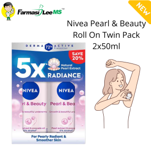 Nivea Pearl & Beauty Roll On Twin Pack 2x50ml (Exp 06/2028)
