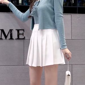 Yesfashion cửa hàng trong stockgirls eo cao cho nữ đồng bằng váy xếp ly trượt băng quần vợt đồng phục học sinh A-line váy ngắn