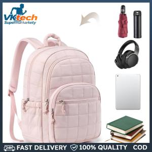 Nylon Quilted College Laptop Backpack Soft Travel Backpack Adjustable Straps College Backpack for Teens Girls Students