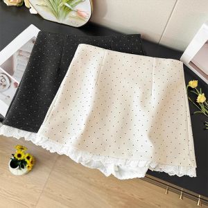 COD French fungus edge lace splicing polka dot suit skirt womens 2026 autumn high waist A word anti-light skirt 2026 new product