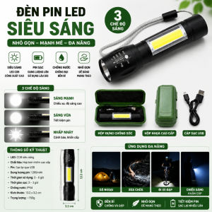 Đèn Pin MINI Siêu Sáng 900 Cao Cấp Có Zoom Xa Gần ssr