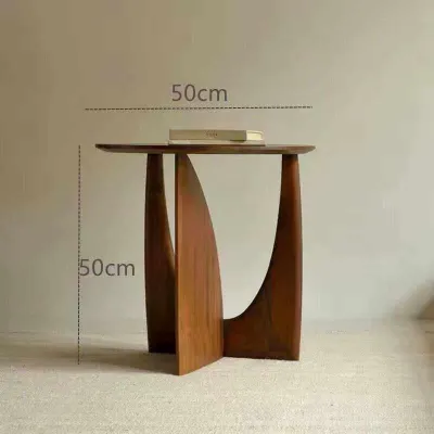 [Pre order - Smartliving] NKAHS- Round Wooden Side Table Small Coffee Table for Living Room Sofa Corner Perfect for Flower Vase Display