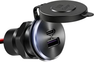 Vadaxx All-Aluminum 12V RV USB Outlet Wall Mount Recessed Panel Car Charger