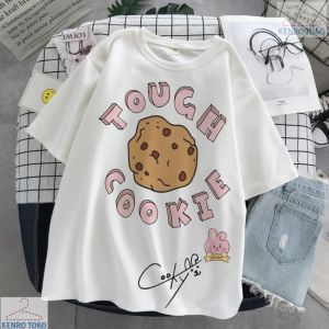 Kaos Wanita Jumbo Atasan Oversize Lengan Pendek Touch Cookie Pakaian Perempuan Remaja Tanggung Dewasa Ukuran Bigsize Murah
