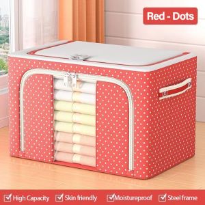 110L Foldable Storage Box Organizer For Clothes Waterproof With Steel Frame With Window With Lid